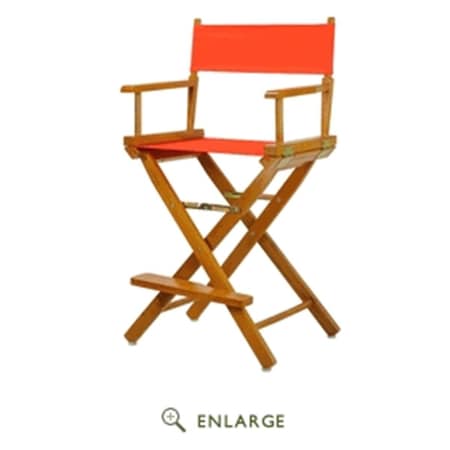 Betterbeds 220-05-021-19 24 in. Directors Chair Honey Oak Frame with Orange Canvas BE3302001